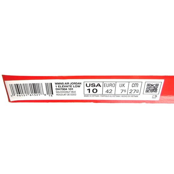 Nike Women's Air Jordan 1 Elevate Low Sail/Coconut Milk White NWT Sneaker - Picture 9 of 9